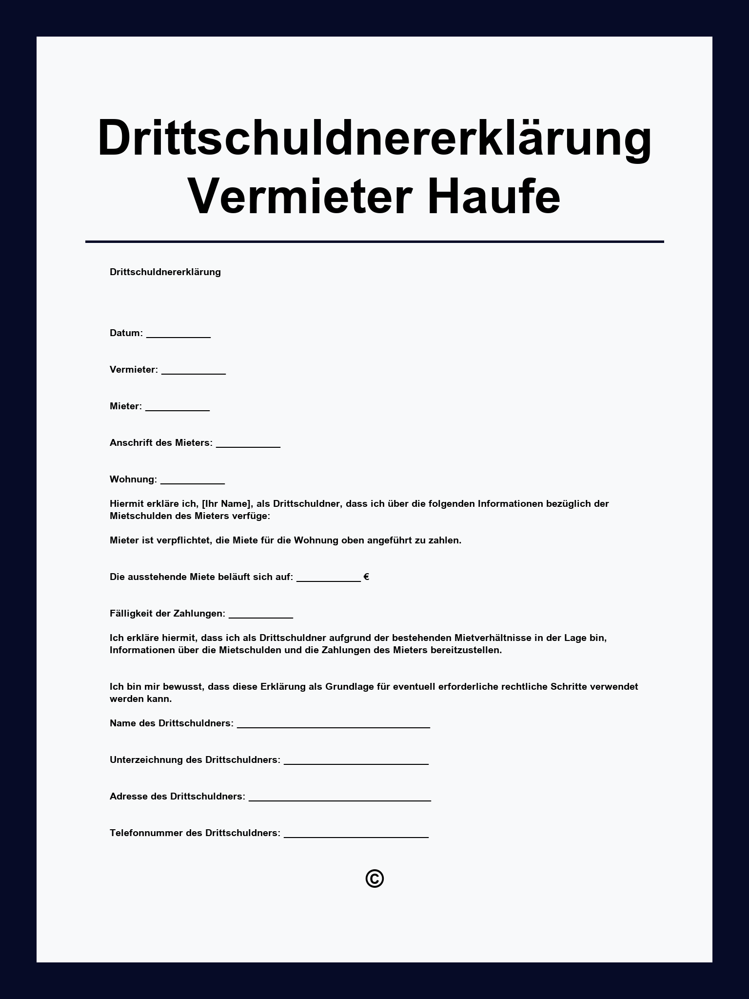 Drittschuldnererklärung Vermieter Muster Haufe