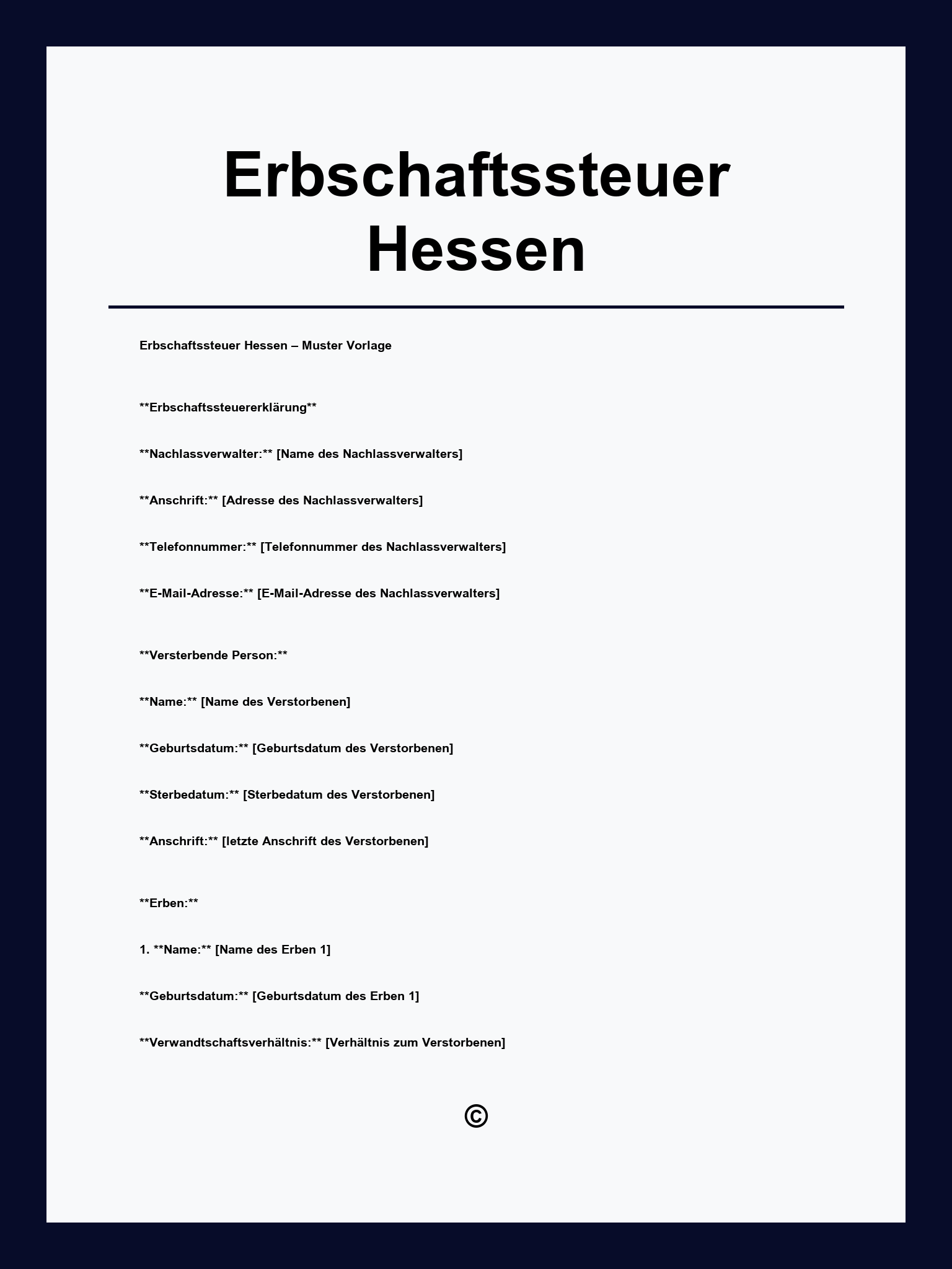Erbschaftssteuer Formular Hessen