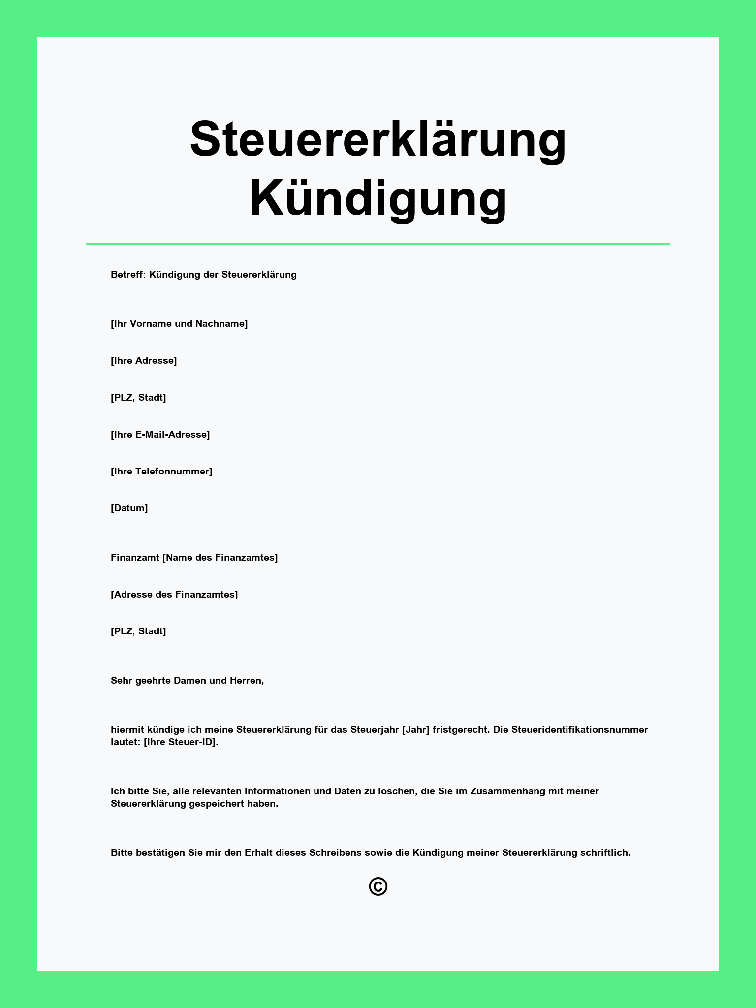 Steuererklärung Kündigung